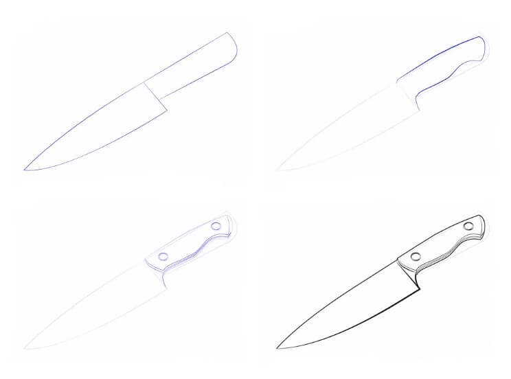 How to draw Kitchen knife idea (6)