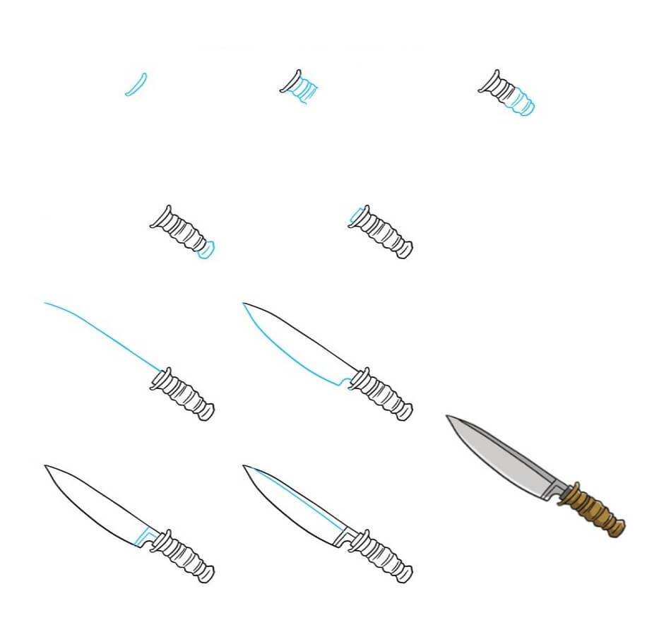 How to draw Kitchen knife idea (7)