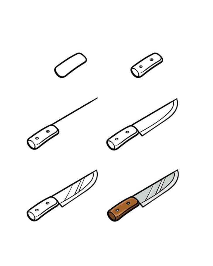 How to draw Kitchen knife idea (8)