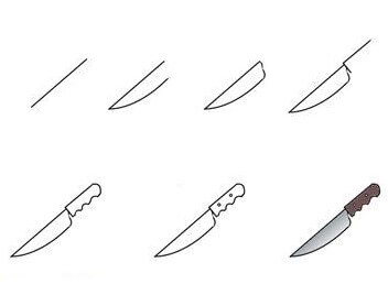 How to draw Kitchen knife idea (9)