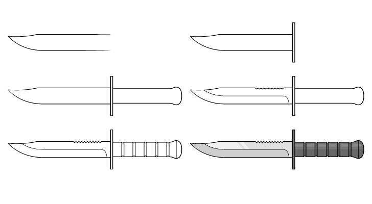 How to draw Knife in game idea (2)