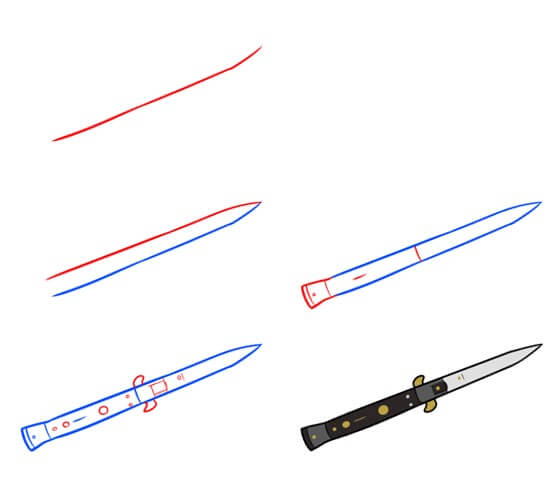 How to draw Knife in game idea (7)