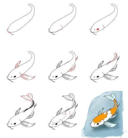 Koi fish idea (13) Drawing Ideas