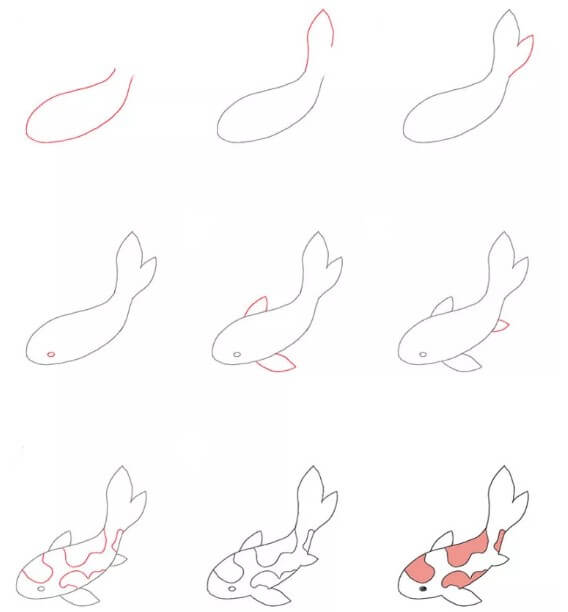 Koi fish idea (19) Drawing Ideas