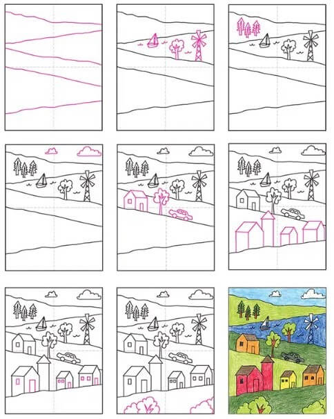 Landscape idea (27) Drawing Ideas