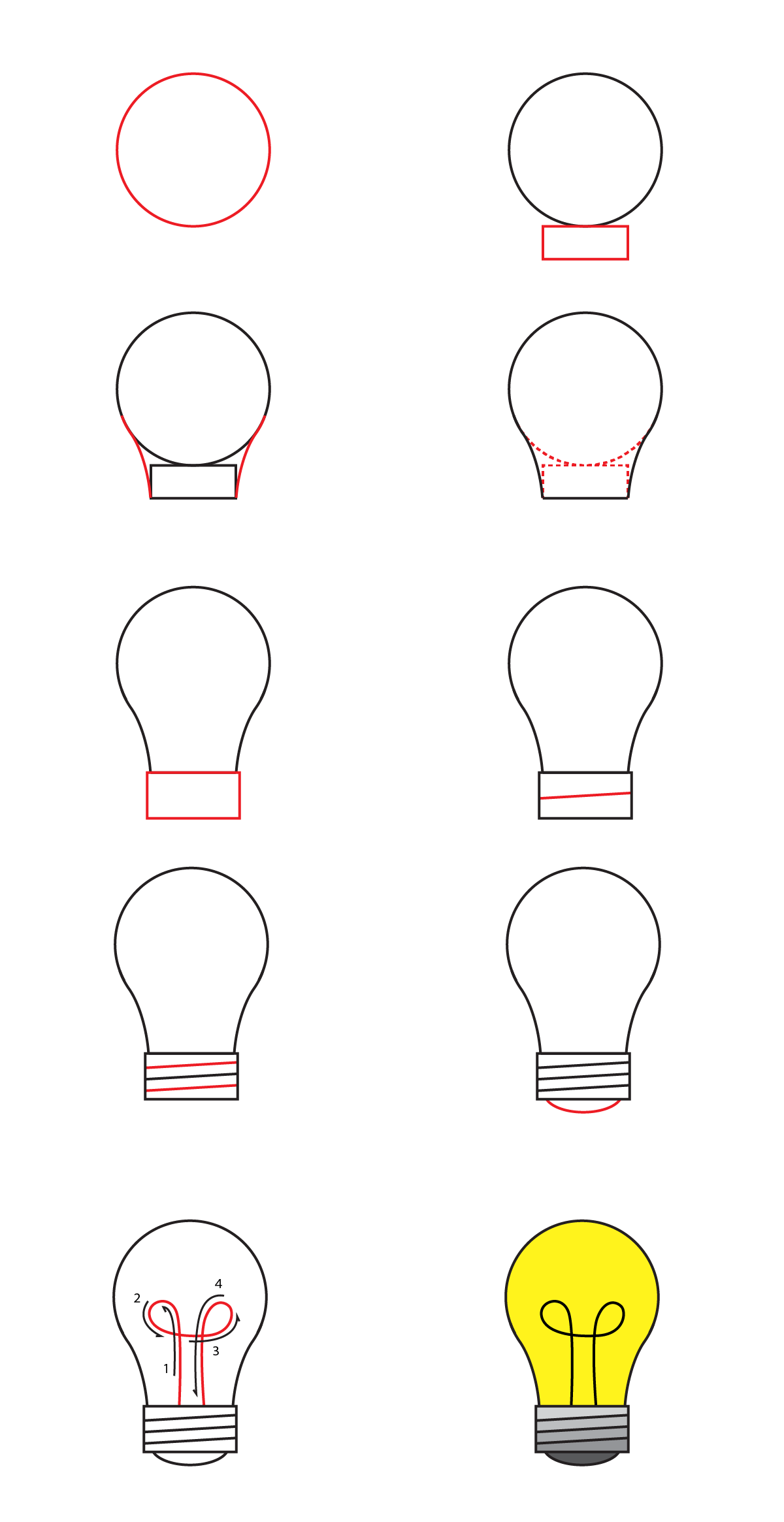 How to draw Light bulb idea (18)