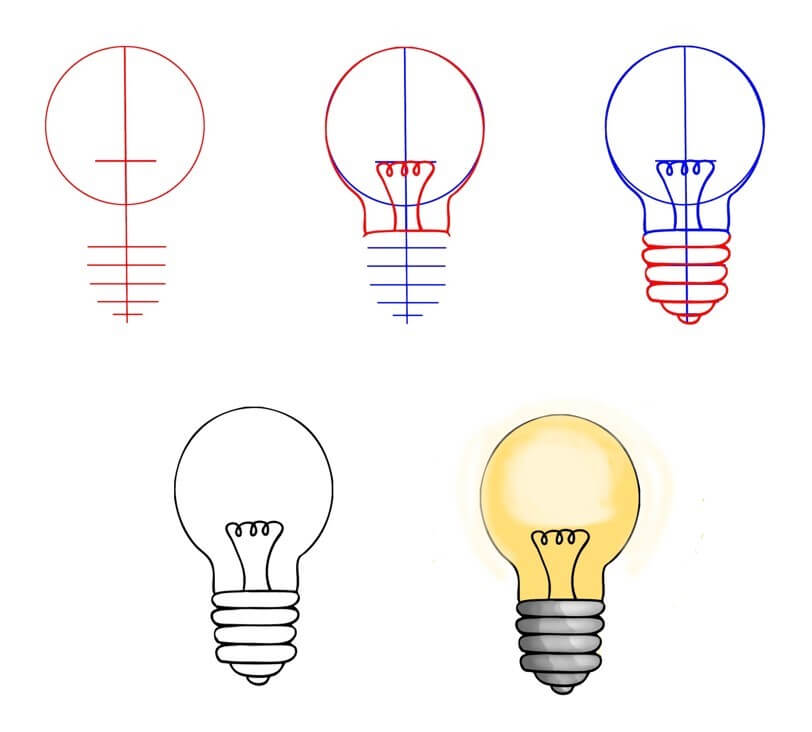 How to draw Light bulb idea (21)