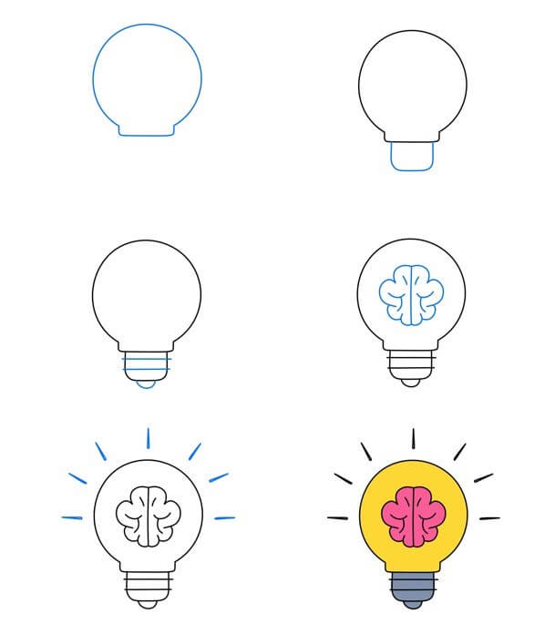 How to draw Light bulb idea (23)