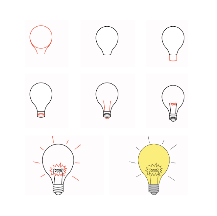 Light bulb idea (30) Drawing Ideas