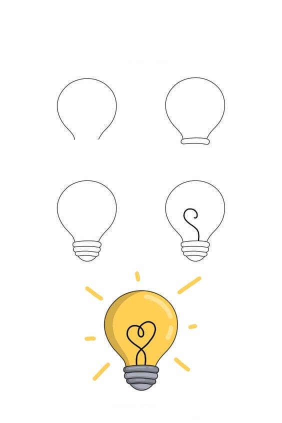 How to draw Light bulb idea (4)