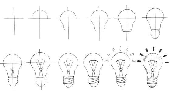 How to draw Light bulb idea (5)