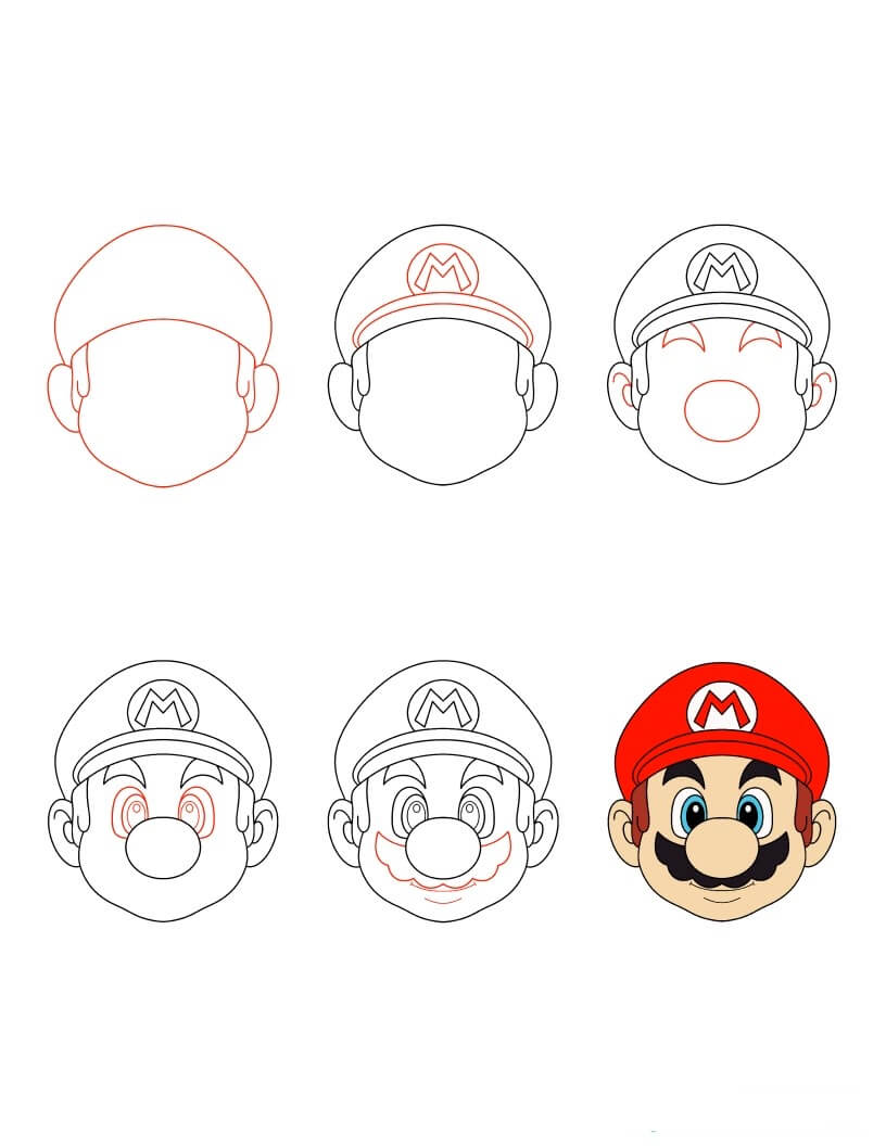 Mario face (2) Drawing Ideas