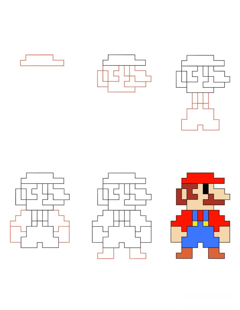 Mario minecraft Drawing Ideas