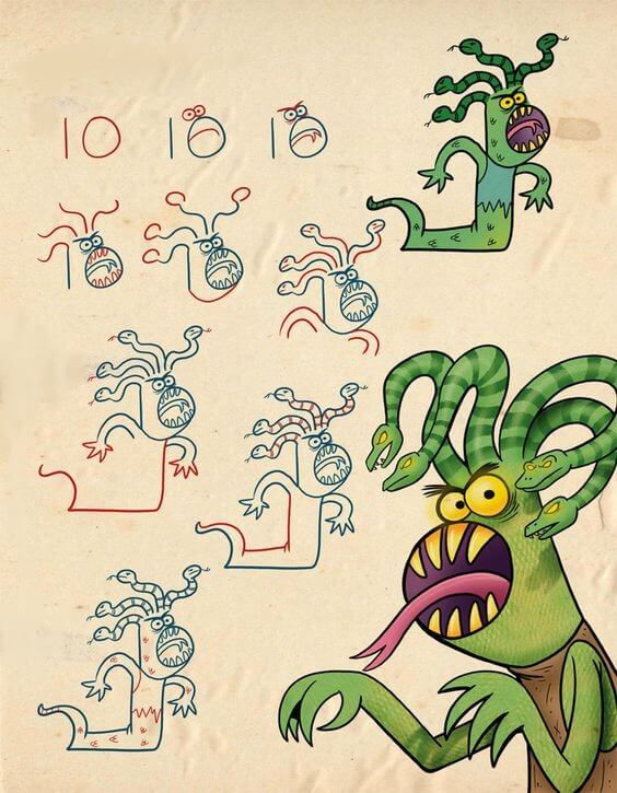 Monsters idea (15) Drawing Ideas