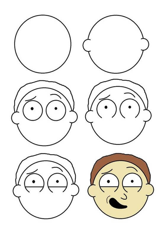 Morty head Drawing Ideas