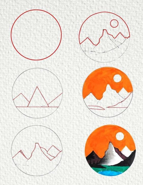 How to draw Mountains idea (1)