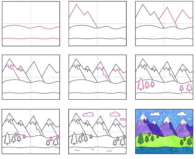 How to draw Mountains idea (15)