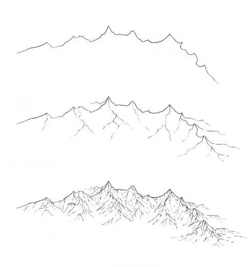 How to draw Mountains idea (17)