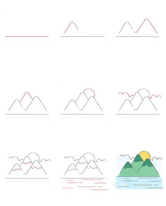 How to draw Mountains idea (5)