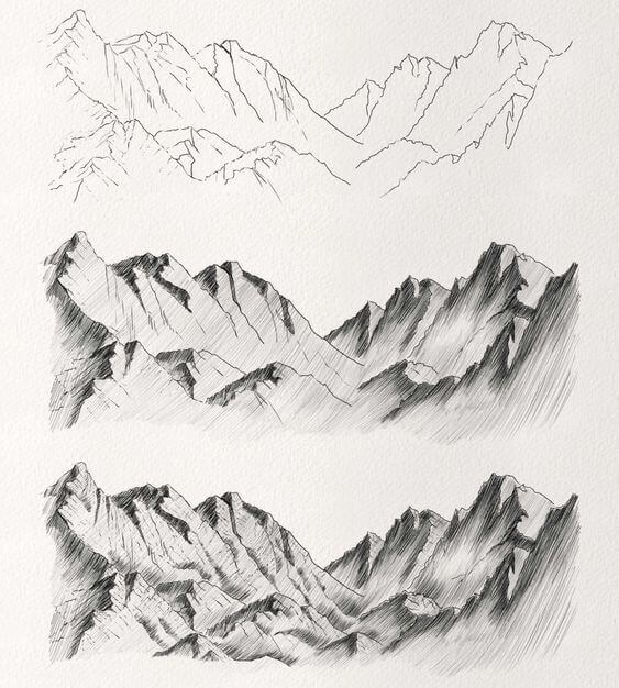 How to draw Mountains idea (6)