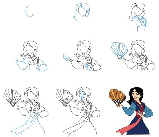 Mulan practices martial arts (2) Drawing Ideas