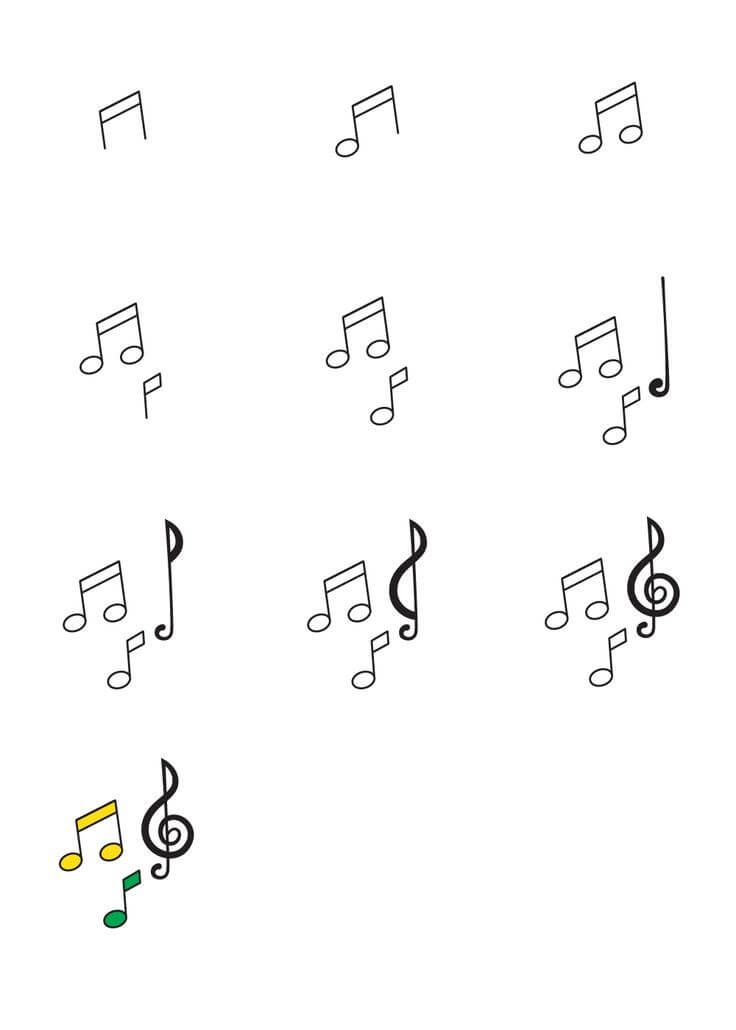 Musical notes idea (14) Drawing Ideas