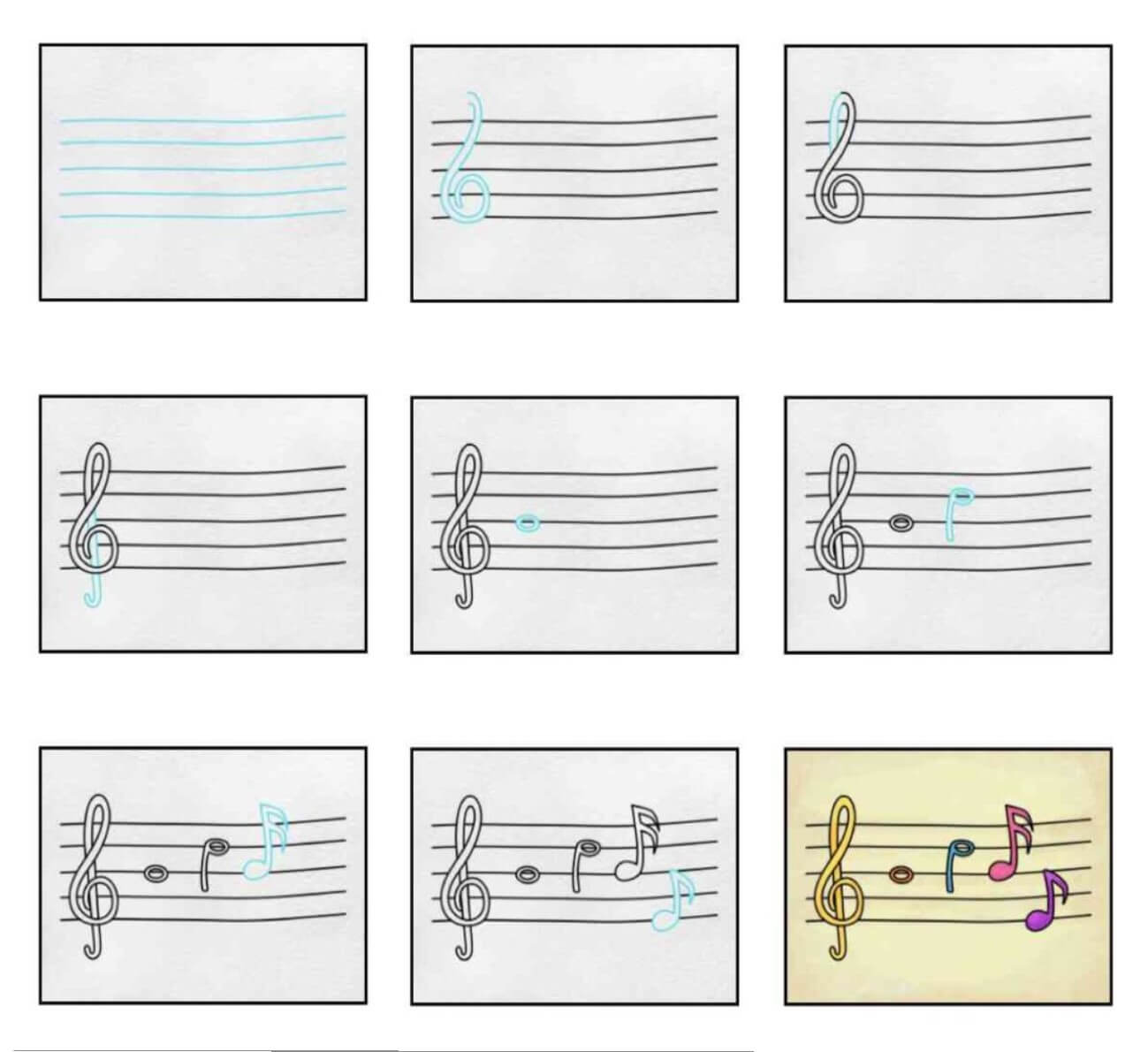 Musical notes idea (18) Drawing Ideas