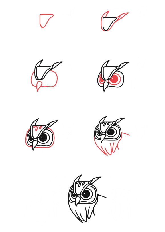 Owl head Drawing Ideas