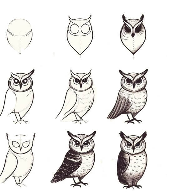 Owl idea (10) Drawing Ideas