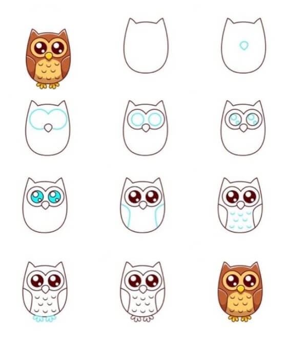 Owl idea (15) Drawing Ideas