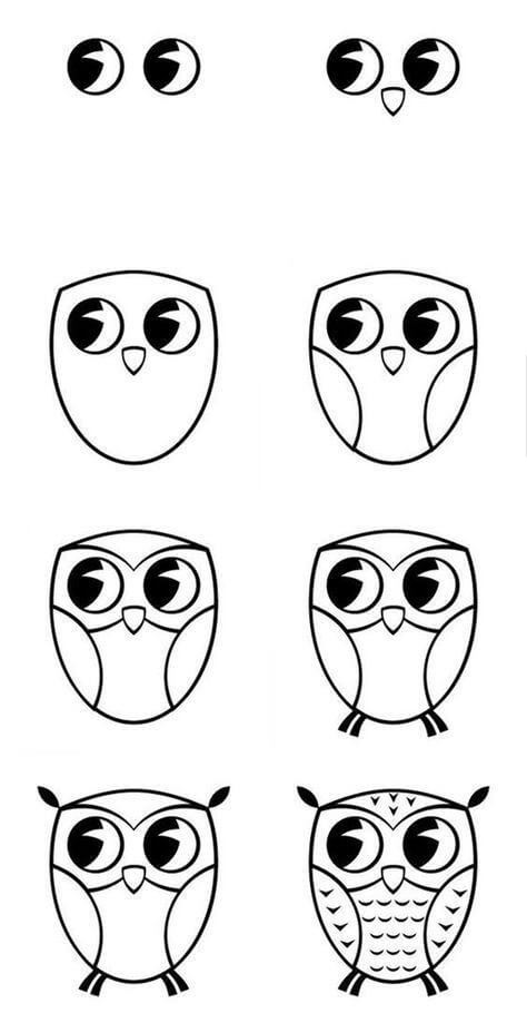 How to draw Owl idea (16)
