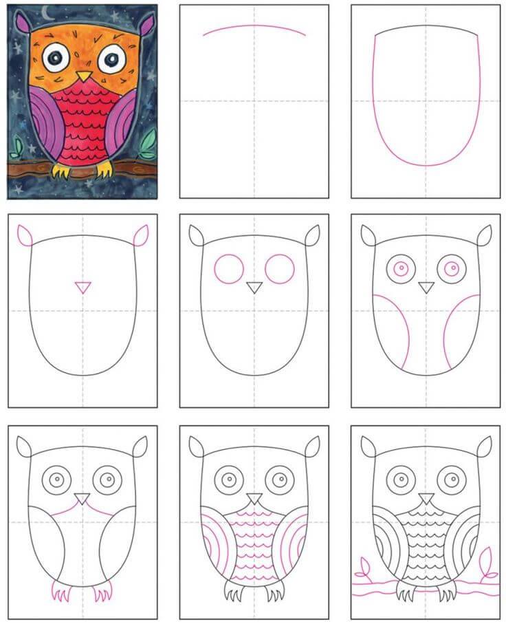 Owl idea (17) Drawing Ideas