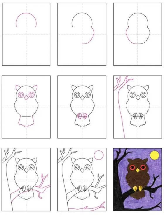 How to draw Owl idea (20)