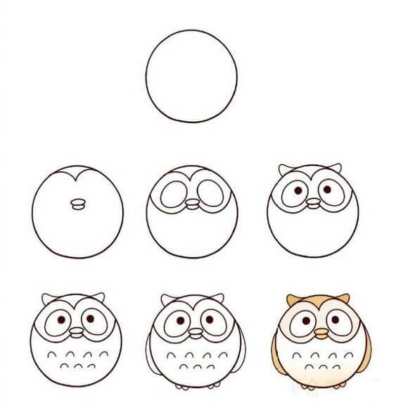How to draw Owl idea (22)