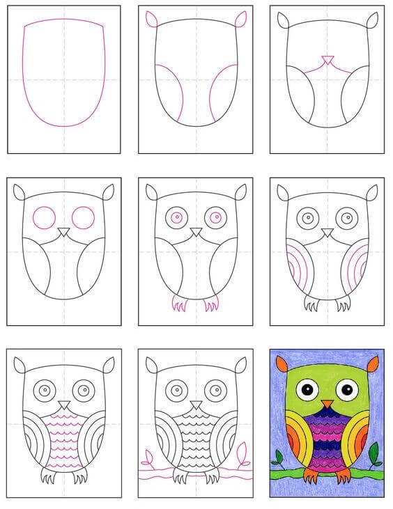 Owl idea (35) Drawing Ideas