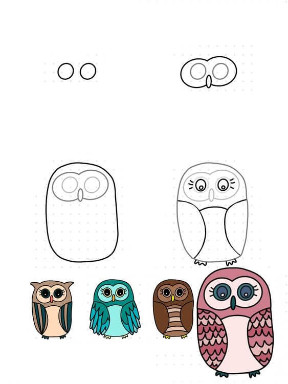 Owl idea (41) Drawing Ideas