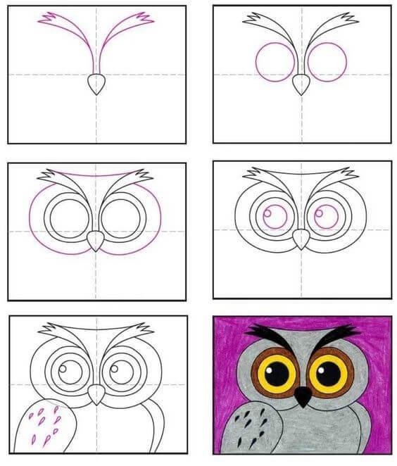 Owl idea (43) Drawing Ideas