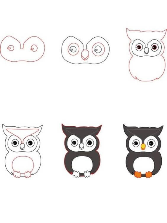 Owl idea (44) Drawing Ideas