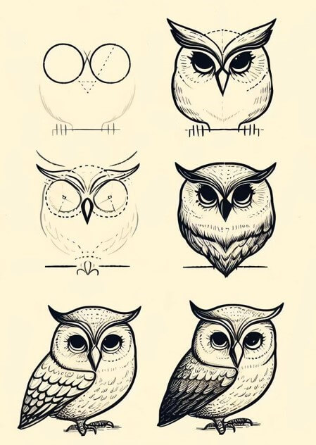 Owl idea (9) Drawing Ideas