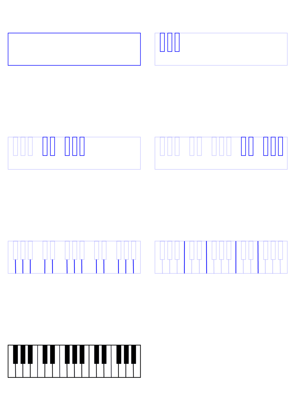 Piano keys Drawing Ideas