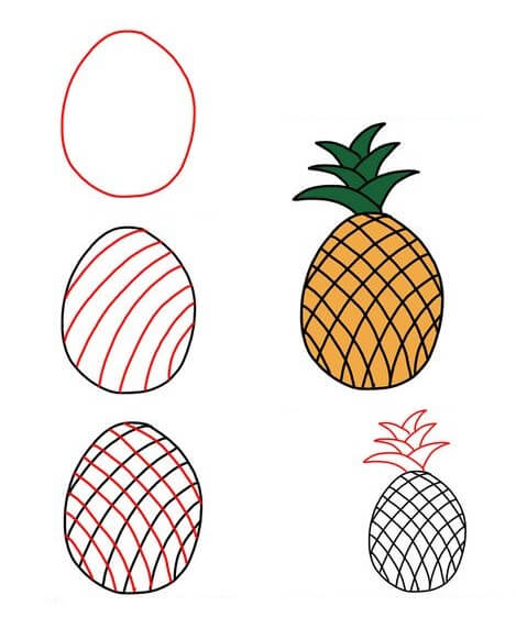 How to draw Pineapple idea (1)