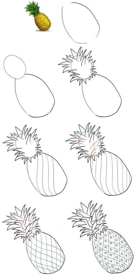 How to draw Pineapple idea (16)