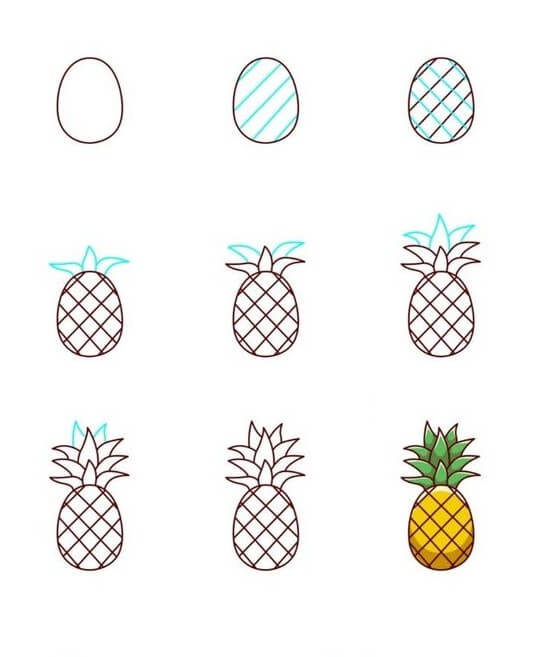 How to draw Pineapple idea (17)