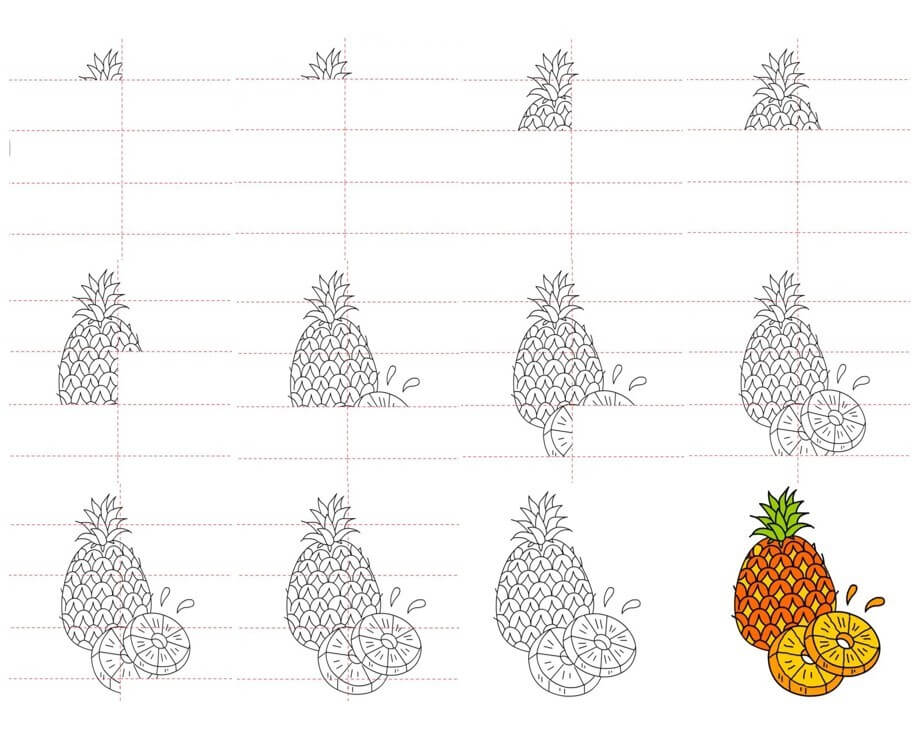 How to draw Pineapple idea (22)