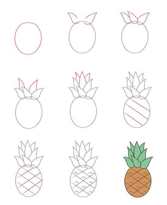 How to draw Pineapple idea (26)