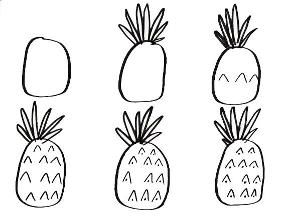 How to draw Pineapple idea (27)