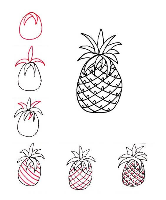 How to draw Pineapple idea (28)