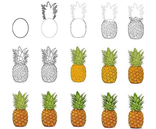 Pineapple idea (31) Drawing Ideas