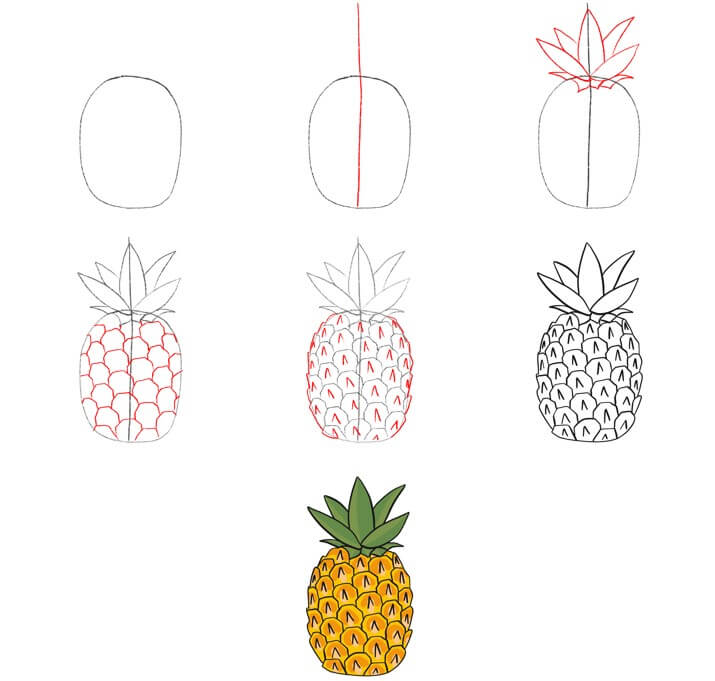 How to draw Pineapple idea (35)