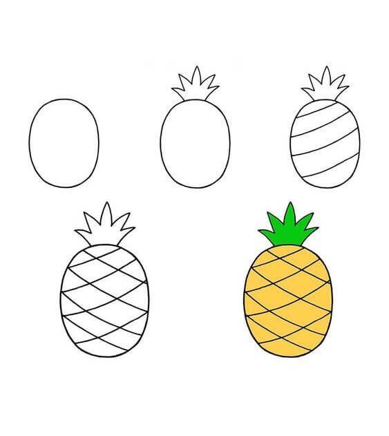 How to draw Pineapple idea (4)